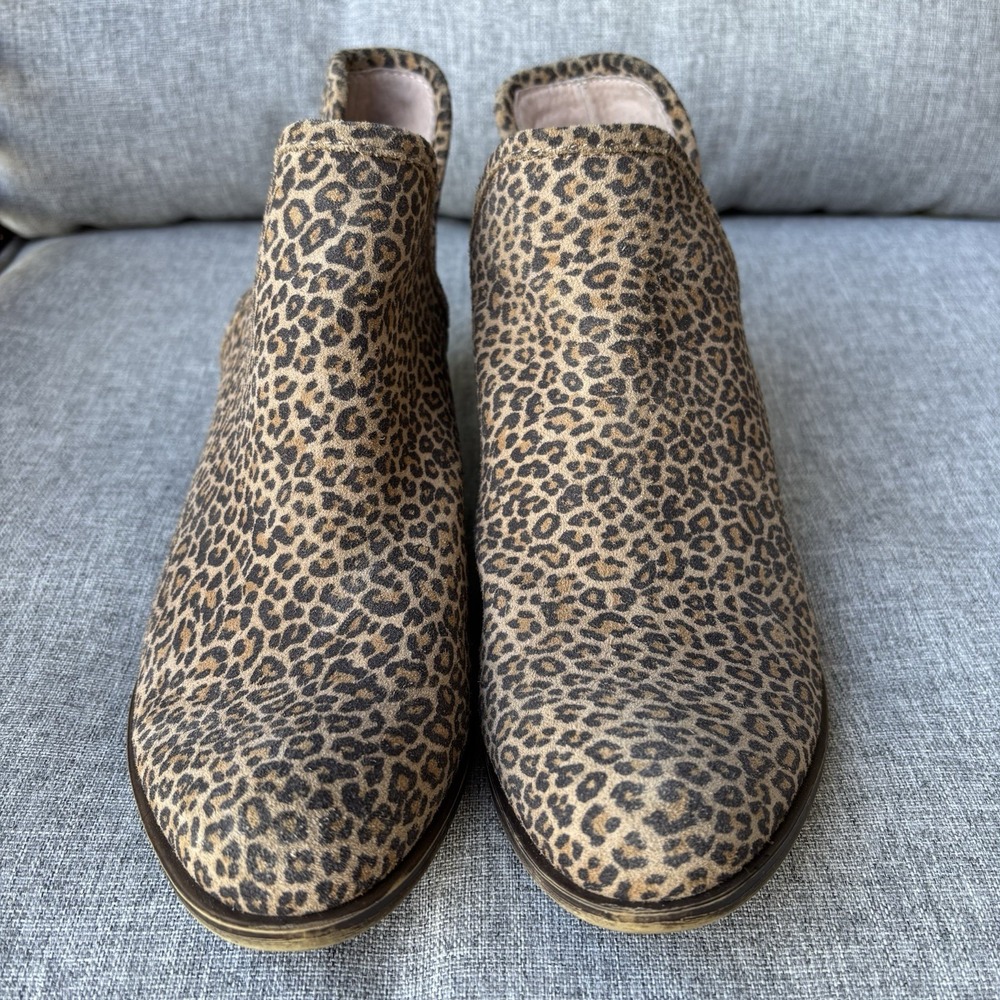 Lucky Brand BALEY 2 Women Size 8M Leopard Leather Boots Ankle Bootie - Picture 4 of 12